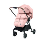Coche para bebé Marsella color rosado con capota amplia, asiento reclinable y ruedas grandes, ideal para paseos cómodos y seguros