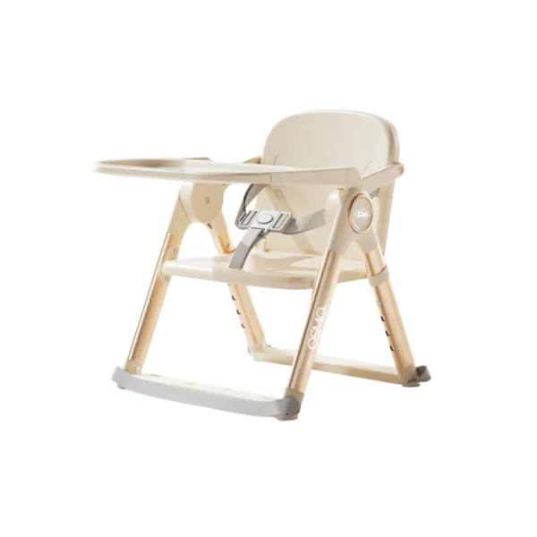 Silla de comer Osmo Baby Cam color beige con bandeja desmontable y estructura estable, ideal para bebés.