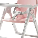 Silla de comer Osmo Baby Cam color rosado con bandeja desmontable y estructura estable, ideal para bebés.
