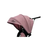 Triciclo Flex Baby Cam rosado con capota, manija de empuje, asiento acolchado y canastilla, ideal para paseos seguros del bebé.