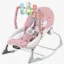 Mecedora para bebé rosa con arco de juegos y música, asiento acolchado y función vibración para descanso y estimulación temprana