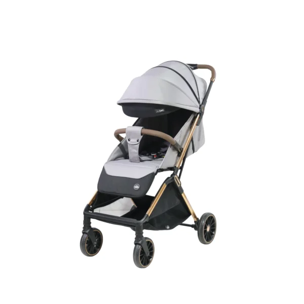 Coche para bebé Denver Baby Cam color negro con capota amplia, asiento acolchado y ruedas giratorias para paseos cómodos y seguros.