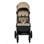 Coche para bebé Kronos Baby Cam color beige con capota amplia, asiento acolchado y ruedas grandes para paseos cómodos y seguros