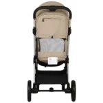 Coche para bebé Kronos Baby Cam color beige con capota amplia, asiento acolchado y ruedas grandes para paseos cómodos y seguros