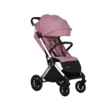 Coche para bebé Kronos Baby Cam color rosado con capota amplia, asiento acolchado y ruedas grandes para paseos cómodos y seguros
