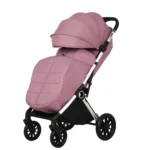 Coche para bebé Kronos Baby Cam color rosado con capota amplia, asiento acolchado y ruedas grandes para paseos cómodos y seguros