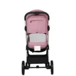 Coche para bebé Kronos Baby Cam color rosado con capota amplia, asiento acolchado y ruedas grandes para paseos cómodos y seguros