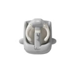 Soporte para baño Nubbi Baby Cam gris con diseño de ballena y estructura ajustable en altura.